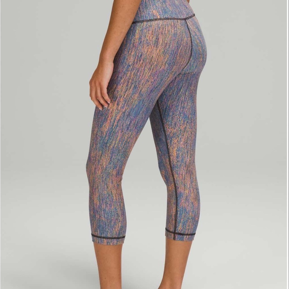🍋Lululemon Wunder Under High-Rise Crop Legging 21” Size 10 Multicolor Jacquard